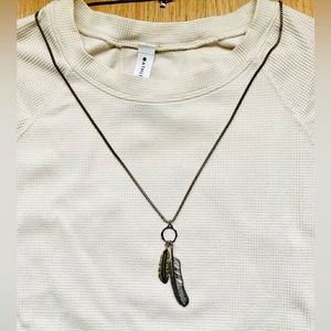 Silver and gold leaf necklace